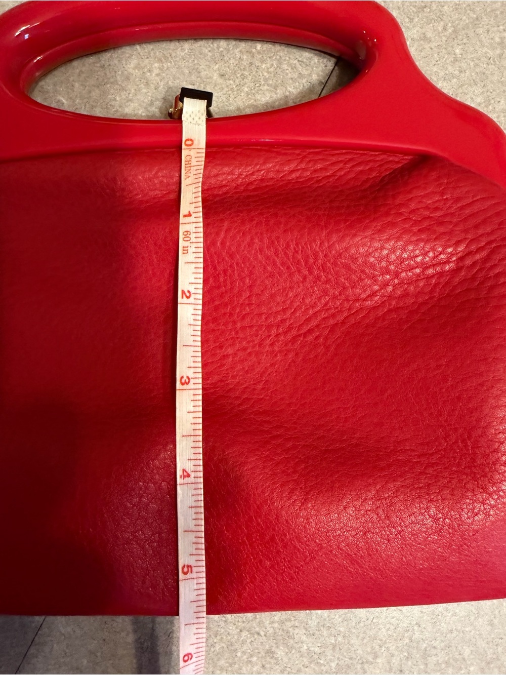 Vintage Sonia Rykiel Red Handheld Leather Kisslock Pouch/Clutch - Picture 13 of 14